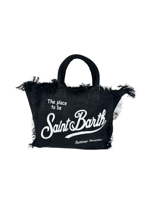 borsa donna vanity in lino nero MC2 Saint Barth | VANITY LINEN-LINEN00 BLACK